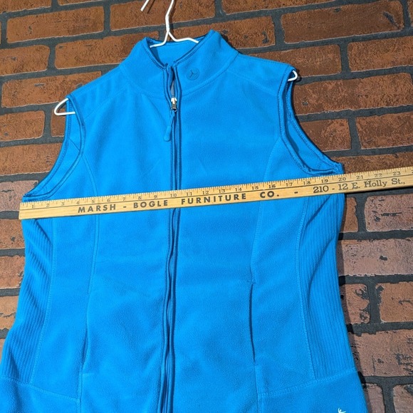 Danskin Women's Medium Deep Cyan Fleece Vest | Warm Cozy Athleisure Layer - Picture 4 of 9